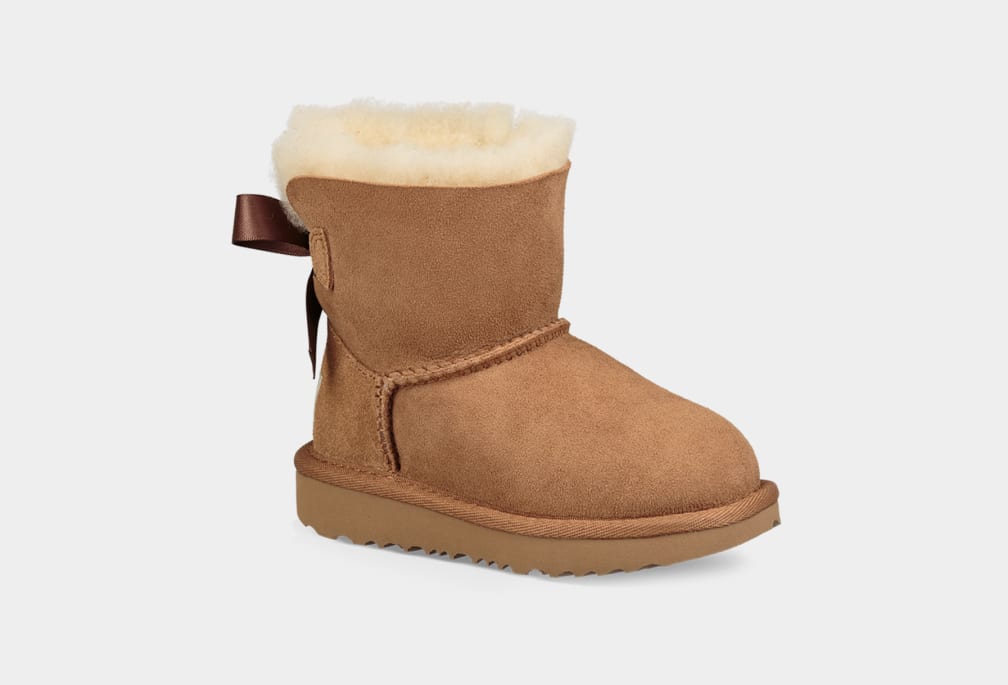 Brown Ugg Mini Bailey Bow II Kids' Boots | 120456-ZHG