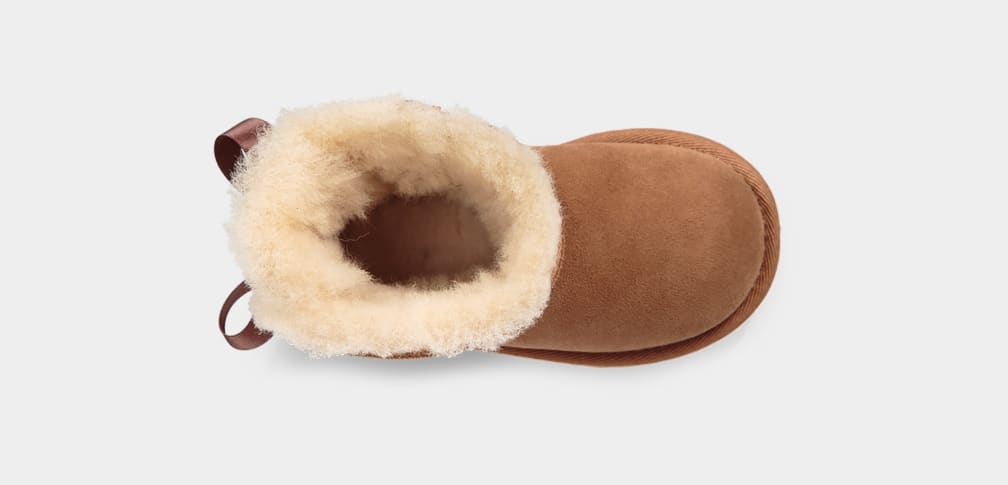 Brown Ugg Mini Bailey Bow II Kids' Boots | 120456-ZHG