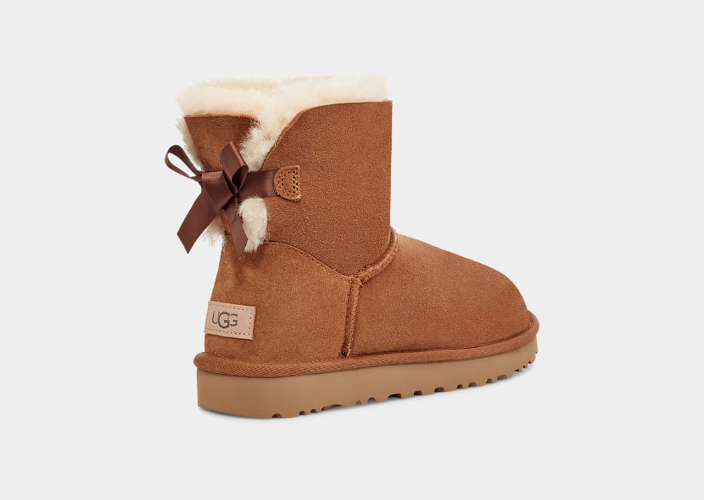 Brown Ugg Mini Bailey Bow II Women Boots | 487315-ROH