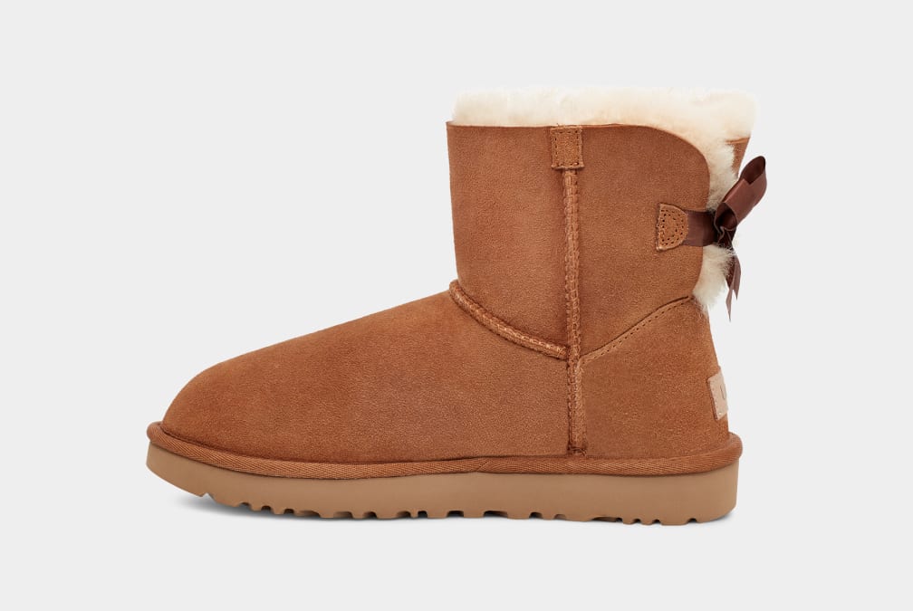 Brown Ugg Mini Bailey Bow II Women Boots | 487315-ROH