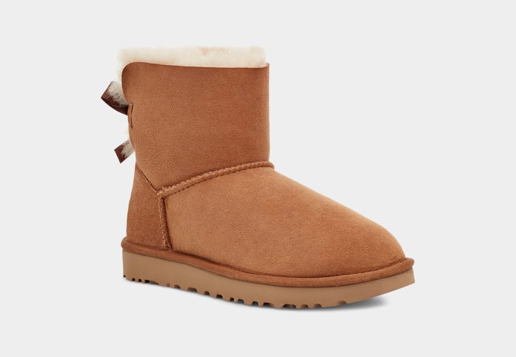 Brown Ugg Mini Bailey Bow II Women Boots | 487315-ROH