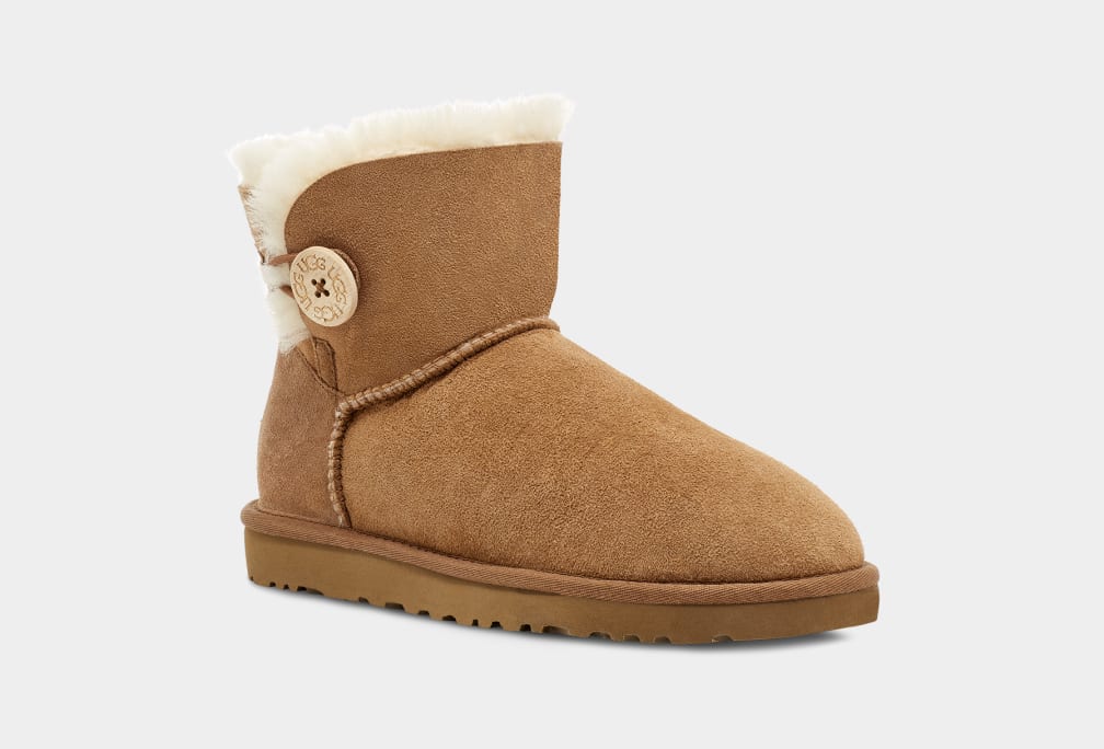 Brown Ugg Mini Bailey Button II Women Boots | 972186-THZ