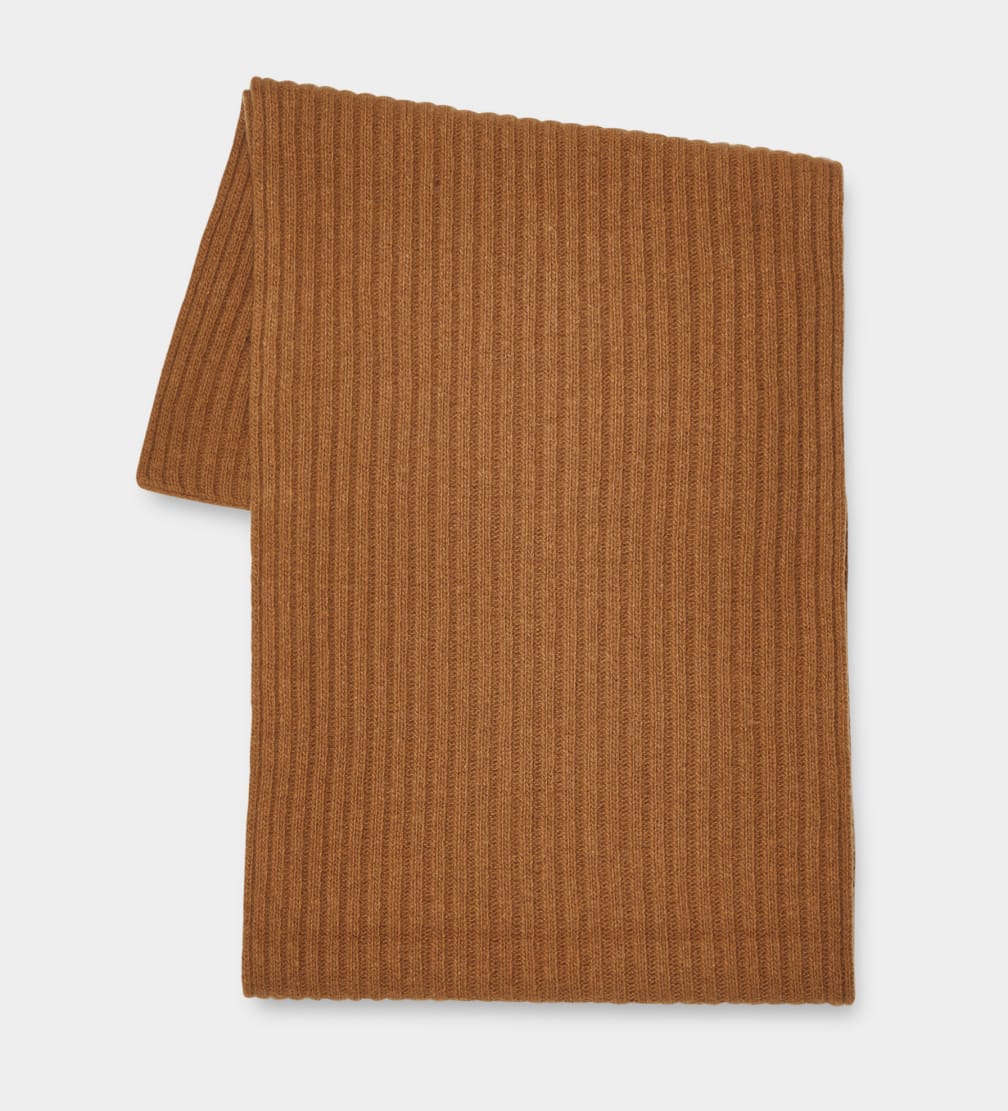 Brown Ugg Pryce Rib Knit Women Scarves | 018379-BMS