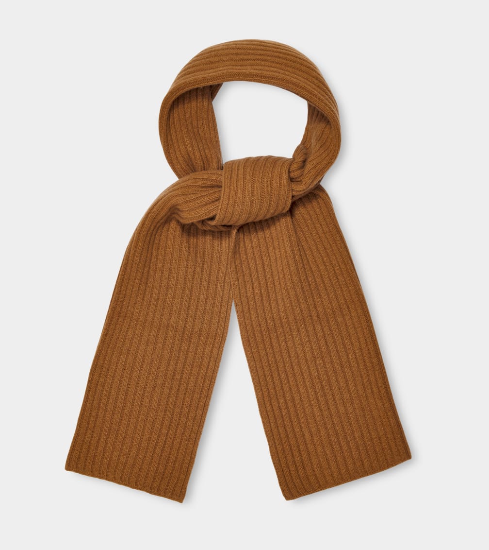 Brown Ugg Pryce Rib Knit Women Scarves | 018379-BMS