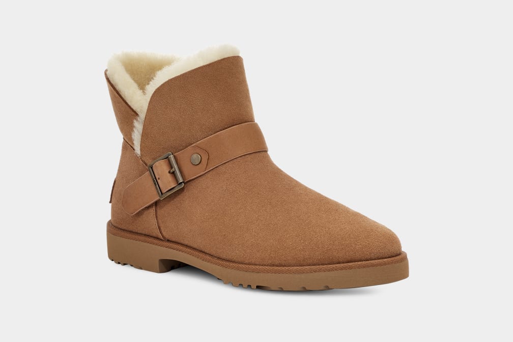 Brown Ugg Romely Buckle Women Boots | 976385-VSH