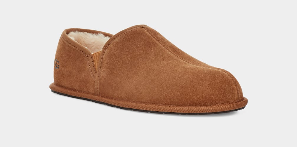 Brown Ugg Scuff Romeo II Men Moccasins | 356798-CNY