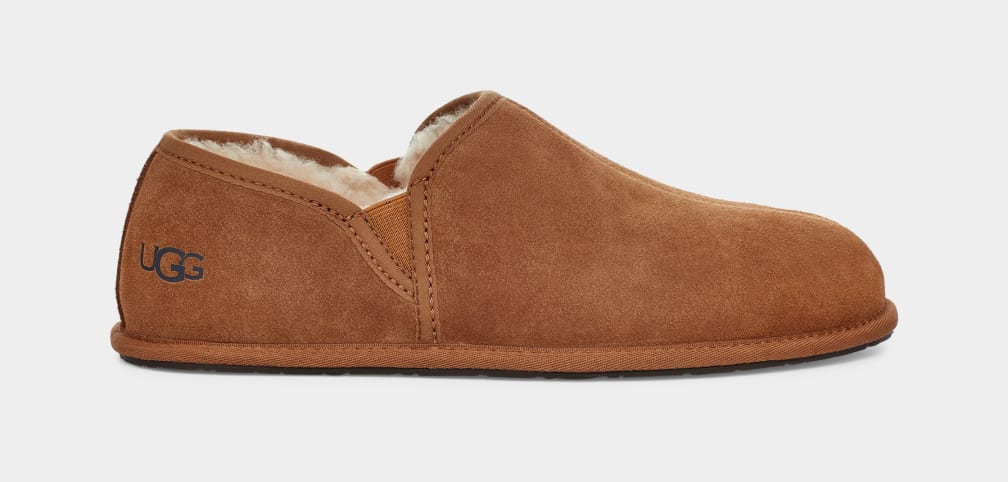 Brown Ugg Scuff Romeo II Men Moccasins | 356798-CNY