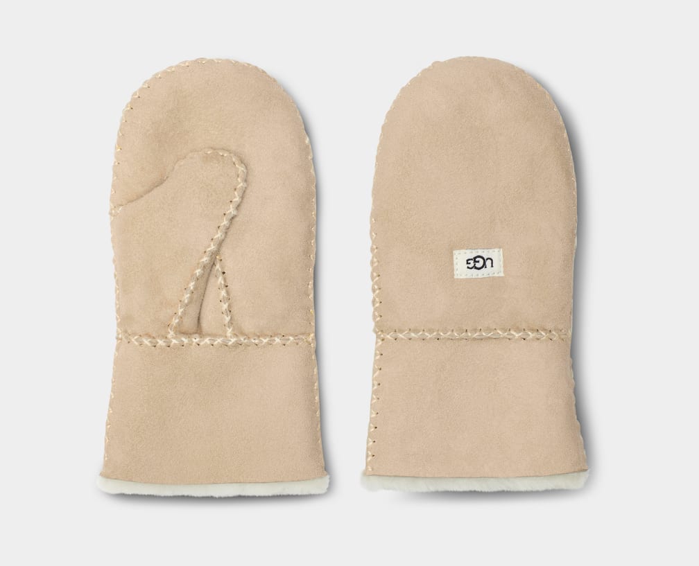 Brown Ugg Sheepskin Mitten with Stitch Kids' Gloves | 463271-KQX