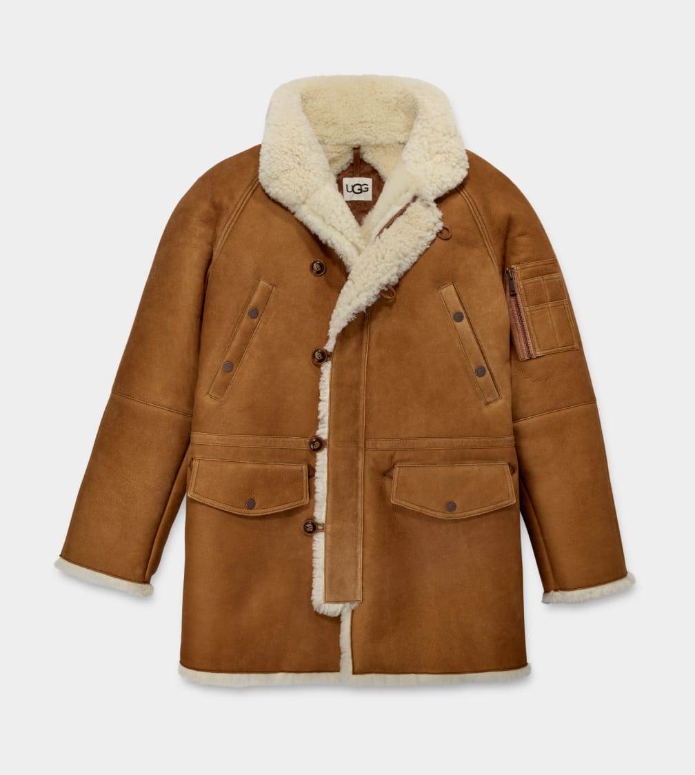 Brown Ugg Tyrell Shearling Men Jackets | 317504-BGF