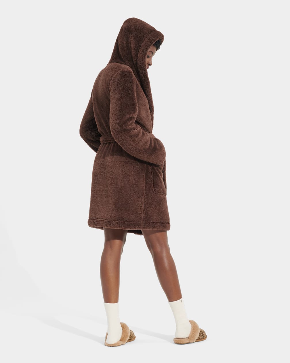 Chocolate Ugg Aarti Plush Robe Women Sleepwear | 380924-SAX