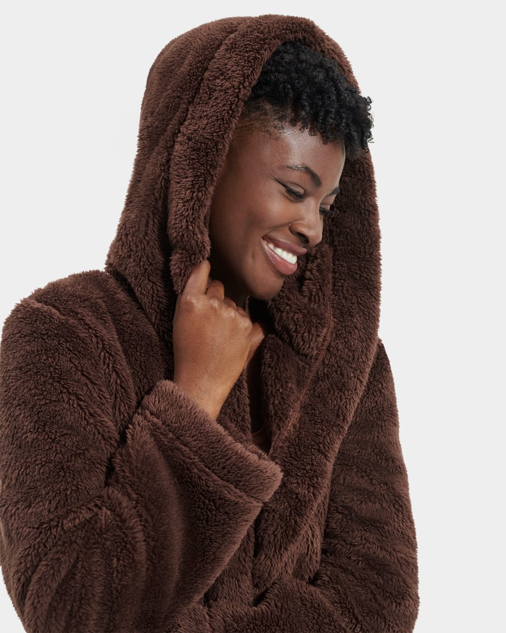 Chocolate Ugg Aarti Plush Robe Women Sleepwear | 380924-SAX