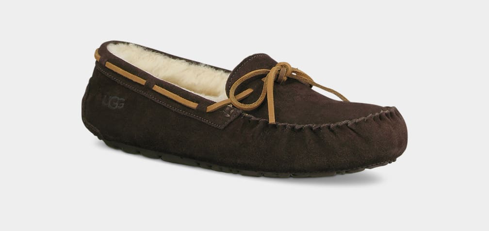 Chocolate Ugg Olsen Men Moccasins | 543827-ECK