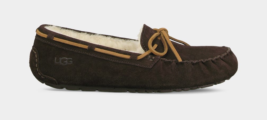 Chocolate Ugg Olsen Men Moccasins | 543827-ECK