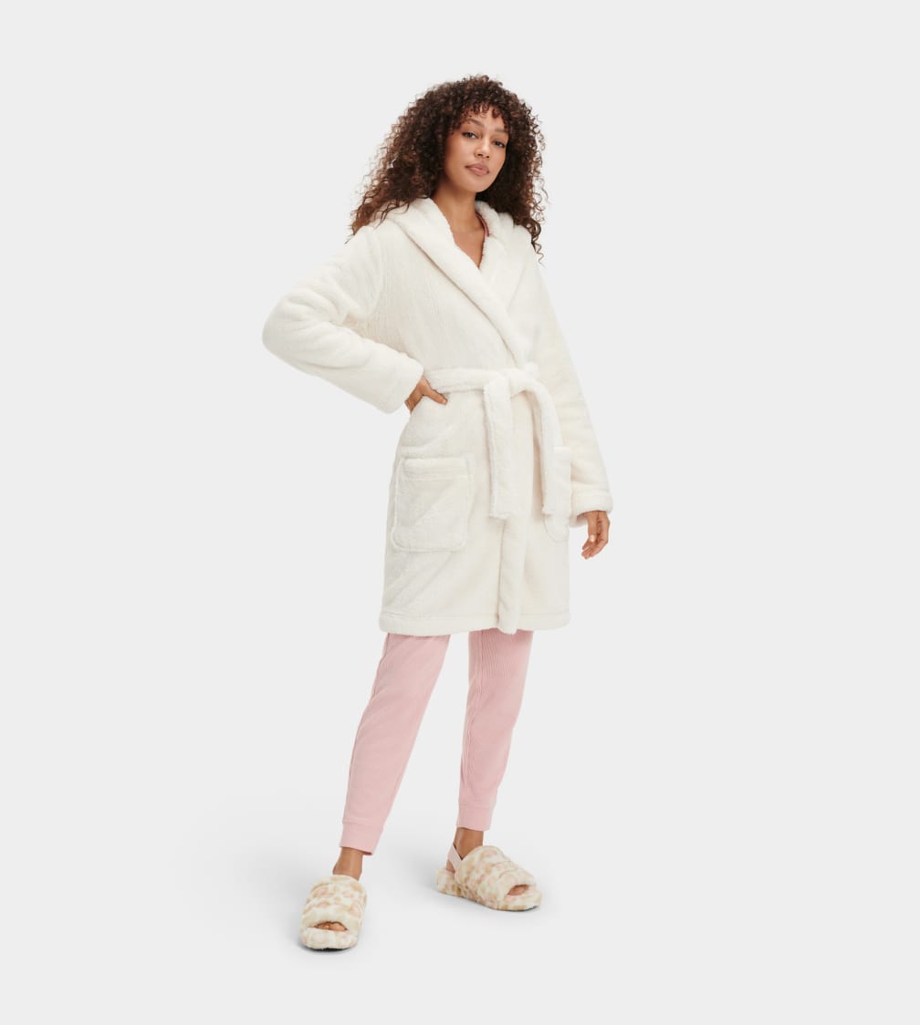 Cream Ugg Aarti Plush Robe Women Sleepwear | 612893-LJD