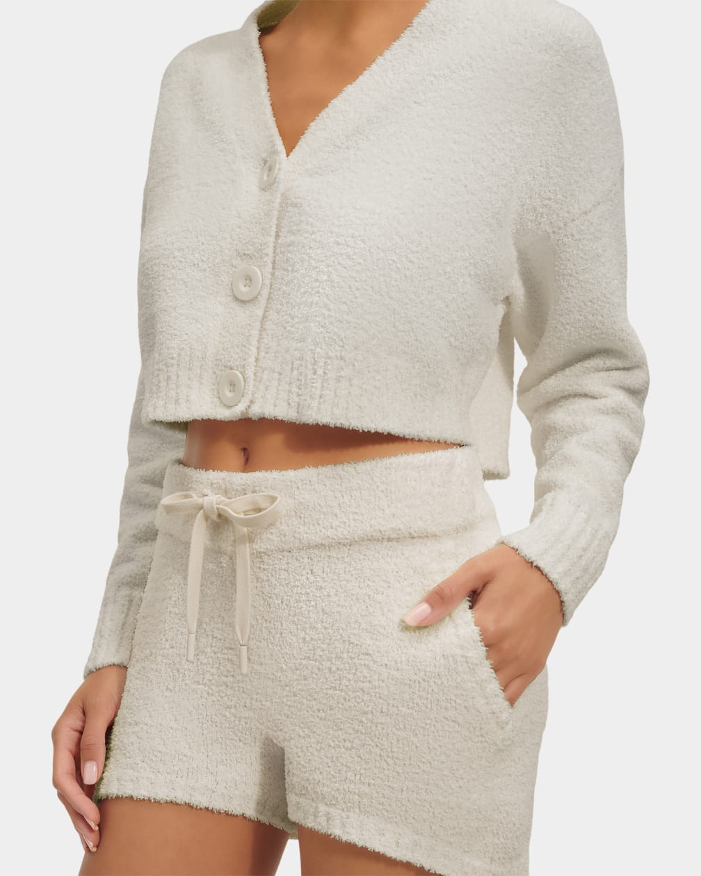 Cream Ugg Nyomi Cropped Women Cardigan | 235478-KTP