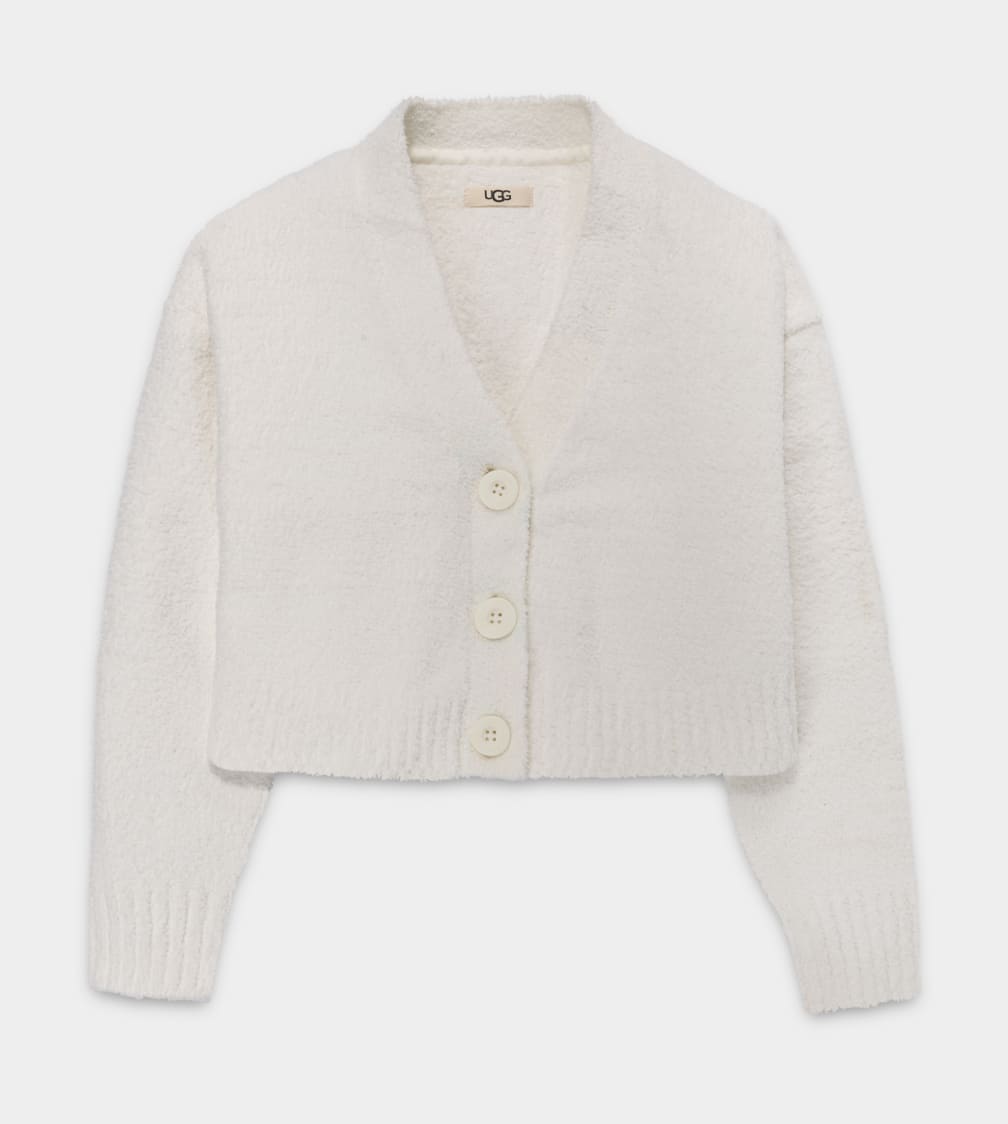 Cream Ugg Nyomi Cropped Women Cardigan | 235478-KTP