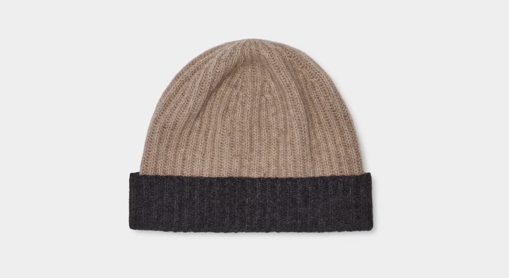 Cream / Grey Ugg Evander Knit Men Hats | 930618-SKV