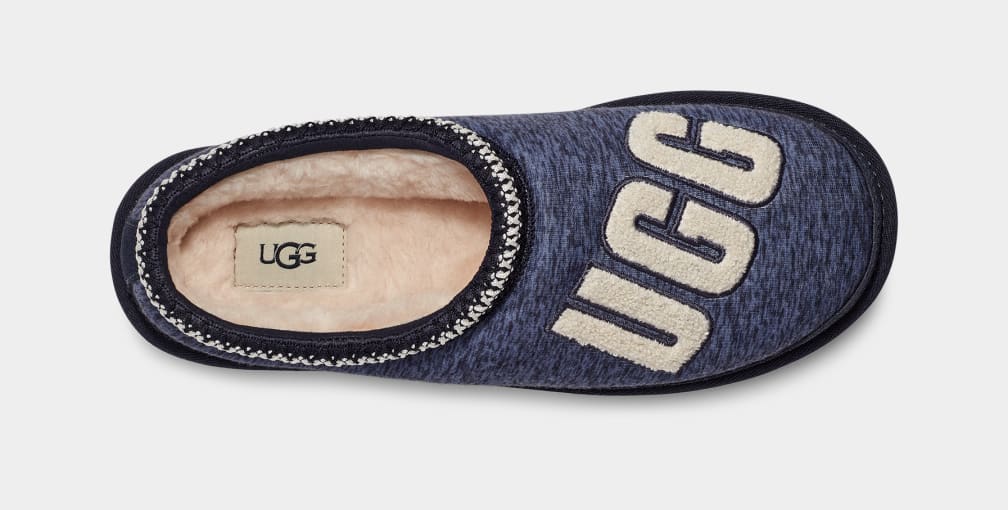 Dark Blue Ugg Tasman Fur Jersey Cozy Men Slippers | 506297-XIT