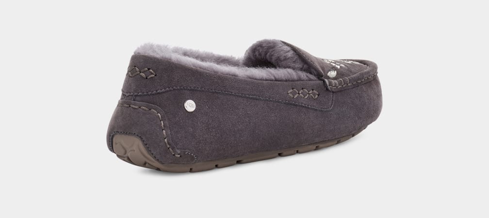 Deep Grey Ugg Ansley Blossom Women Slippers | 910584-SYO