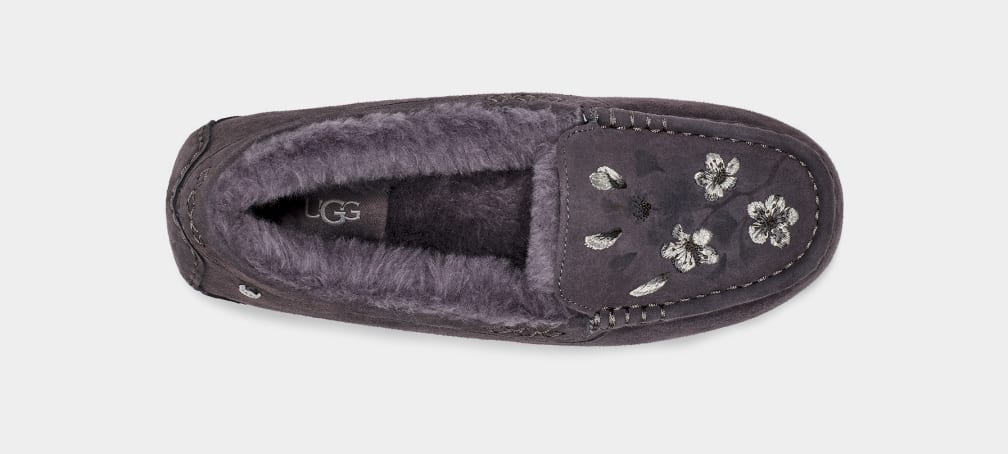 Deep Grey Ugg Ansley Blossom Women Slippers | 910584-SYO