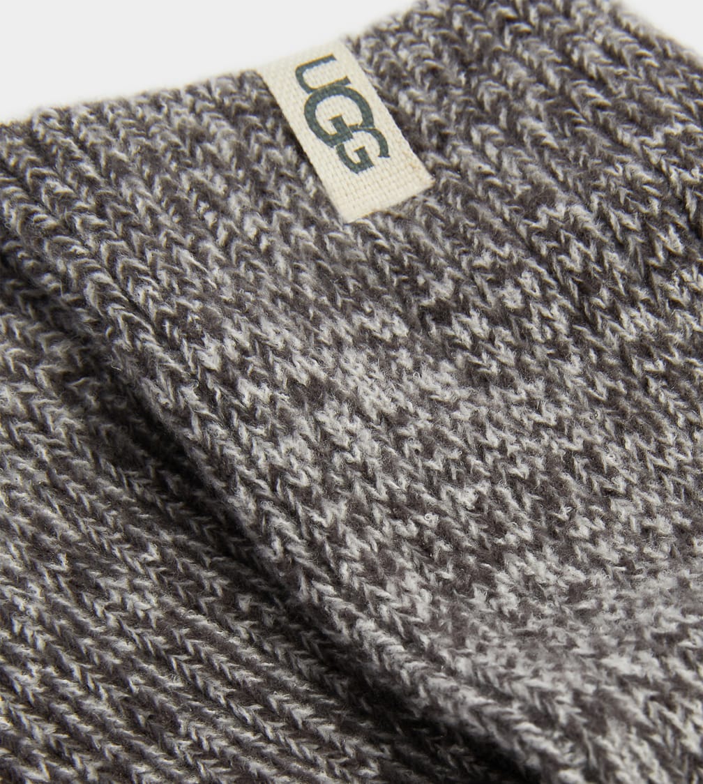 Deep Grey Ugg Rib Knit Slouchy Crew Women Socks | 851732-LQS