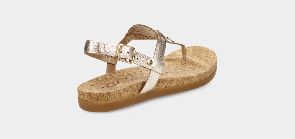 Gold Ugg Ayden II Metallic Women Sandals | 427169-ERW