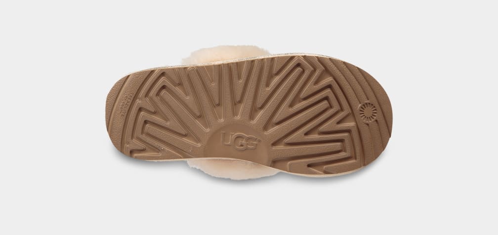 Gold Ugg Cozy II Metallic Kids' Slippers | 895320-CRZ