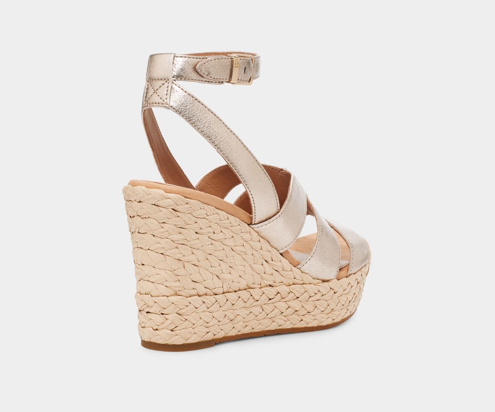 Gold / Metal Ugg Careena Women Sandals | 904827-HBO