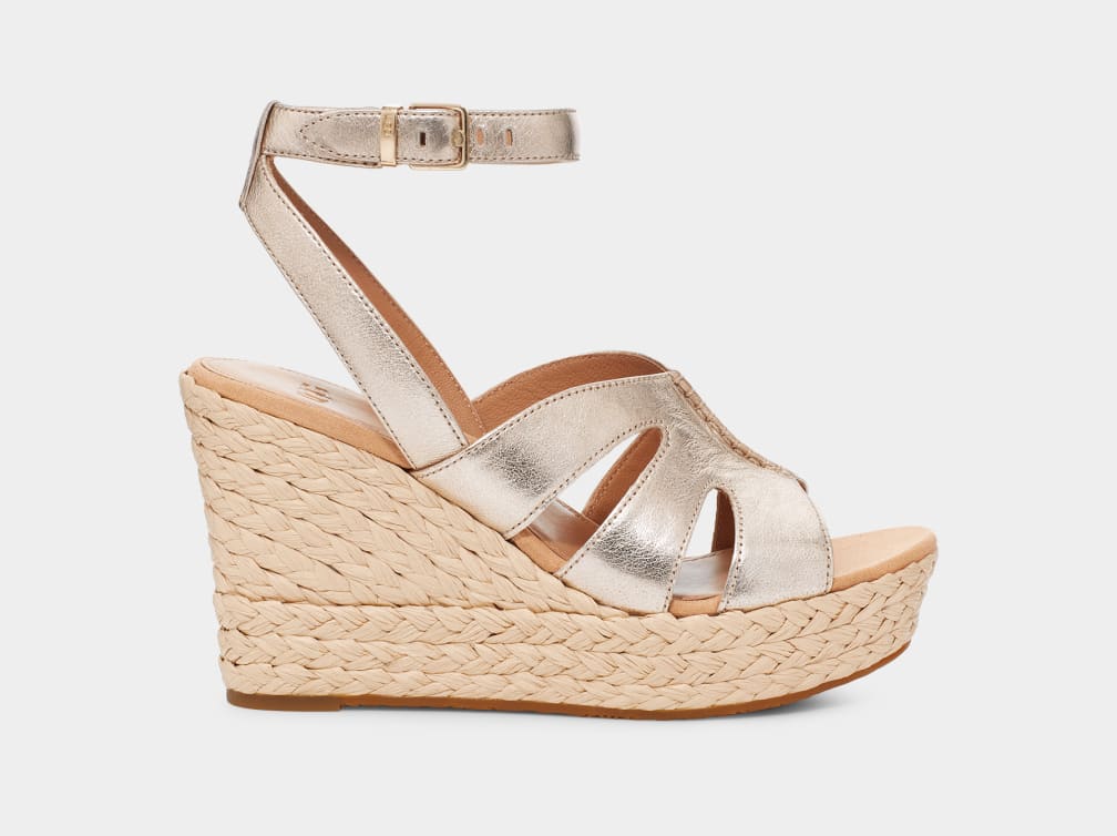 Gold / Metal Ugg Careena Women Sandals | 904827-HBO