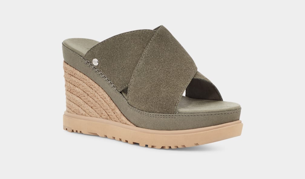 Green Ugg Abbot Women Slides | 578432-RCG