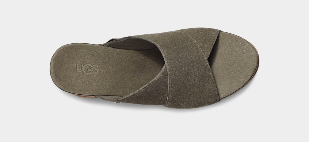 Green Ugg Abbot Women Slides | 578432-RCG