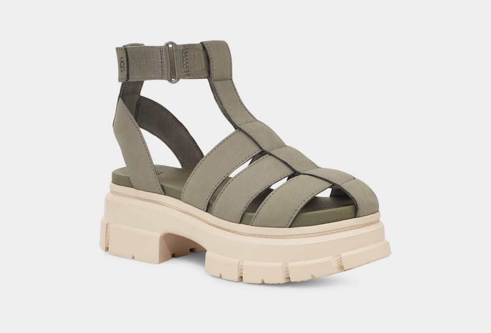 Green Ugg Ashton Strappy Women Sandals | 847693-WKY