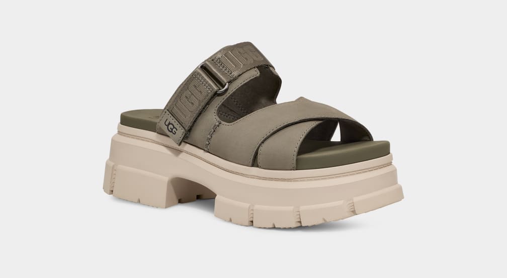 Green Ugg Ashton Women Slides | 670829-MBQ