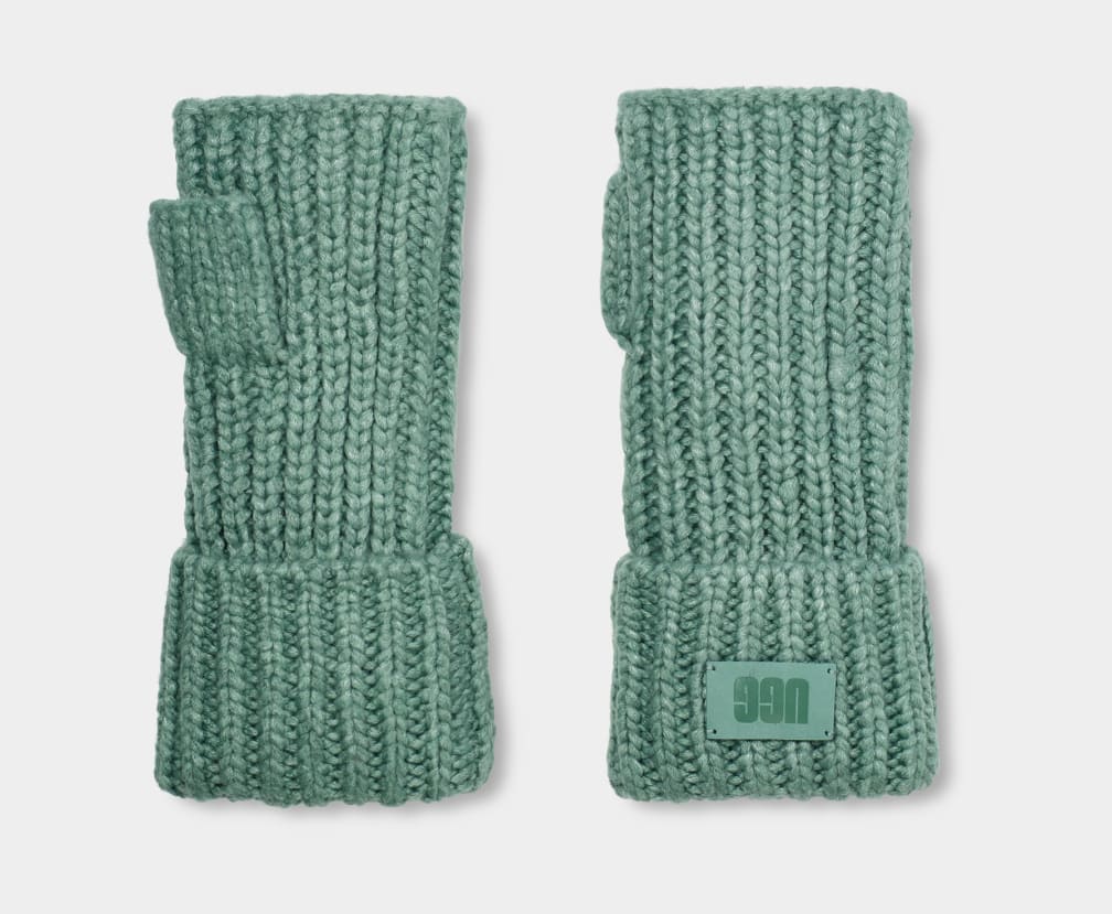 Green Ugg Chunky Fingerless Cuff Women Gloves | 897401-MDE