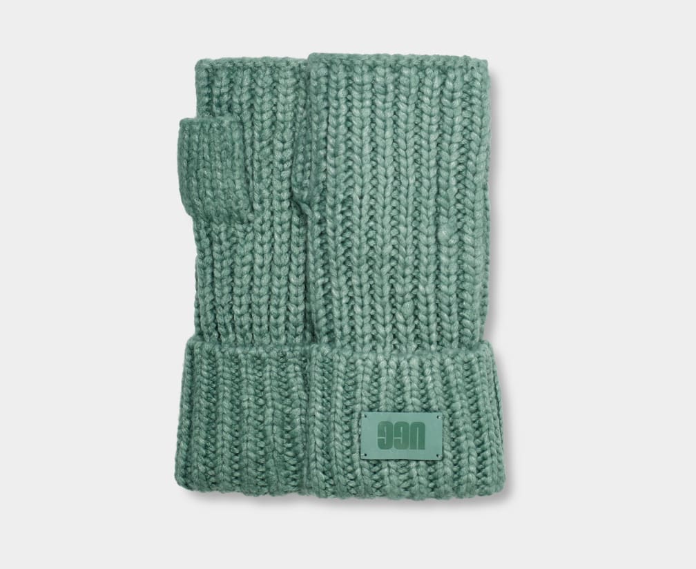 Green Ugg Chunky Fingerless Cuff Women Gloves | 897401-MDE