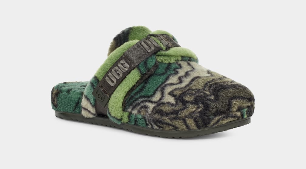 Green Ugg Fluff It Calio Men Slippers | 753698-UAS