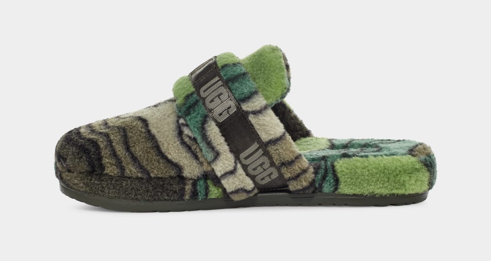 Green Ugg Fluff It Calio Men Slippers | 753698-UAS