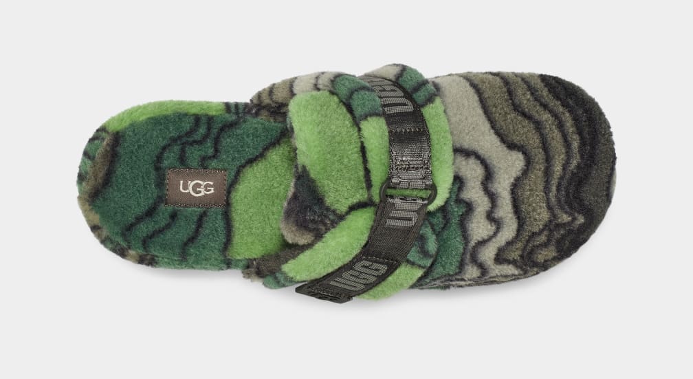 Green Ugg Fluff It Calio Men Slippers | 753698-UAS