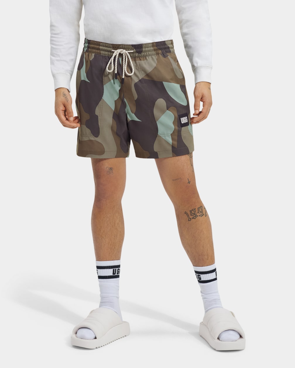 Green Ugg Freemon Print Men Shorts | 970512-CMO