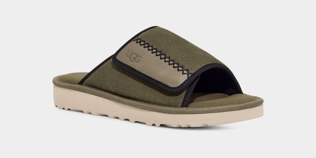 Green Ugg Goldencoast Men Slides | 371948-YFA