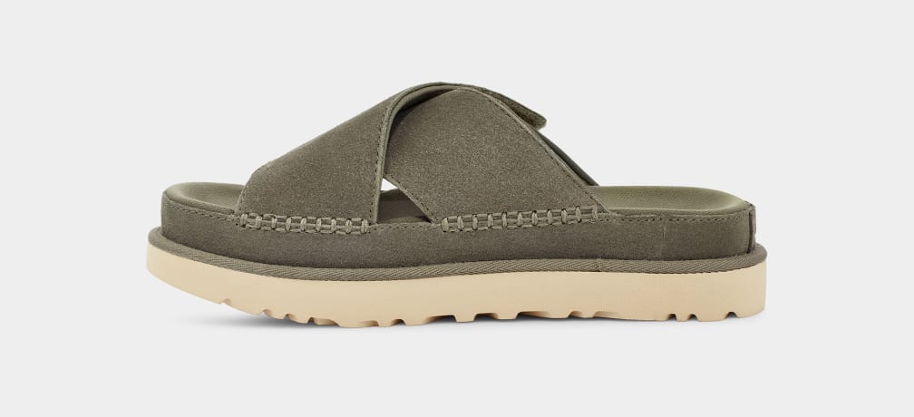 Green Ugg Goldenstar Cross Women Slides | 483591-ETU