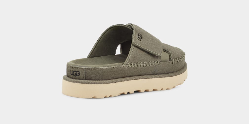 Green Ugg Goldenstar Cross Women Slides | 483591-ETU