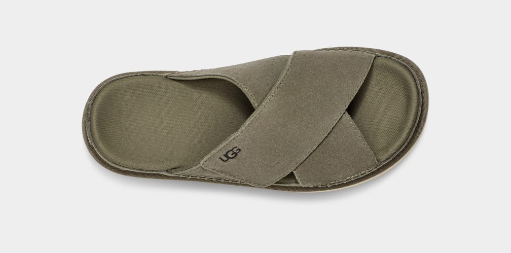 Green Ugg Goldenstar Cross Women Slides | 483591-ETU