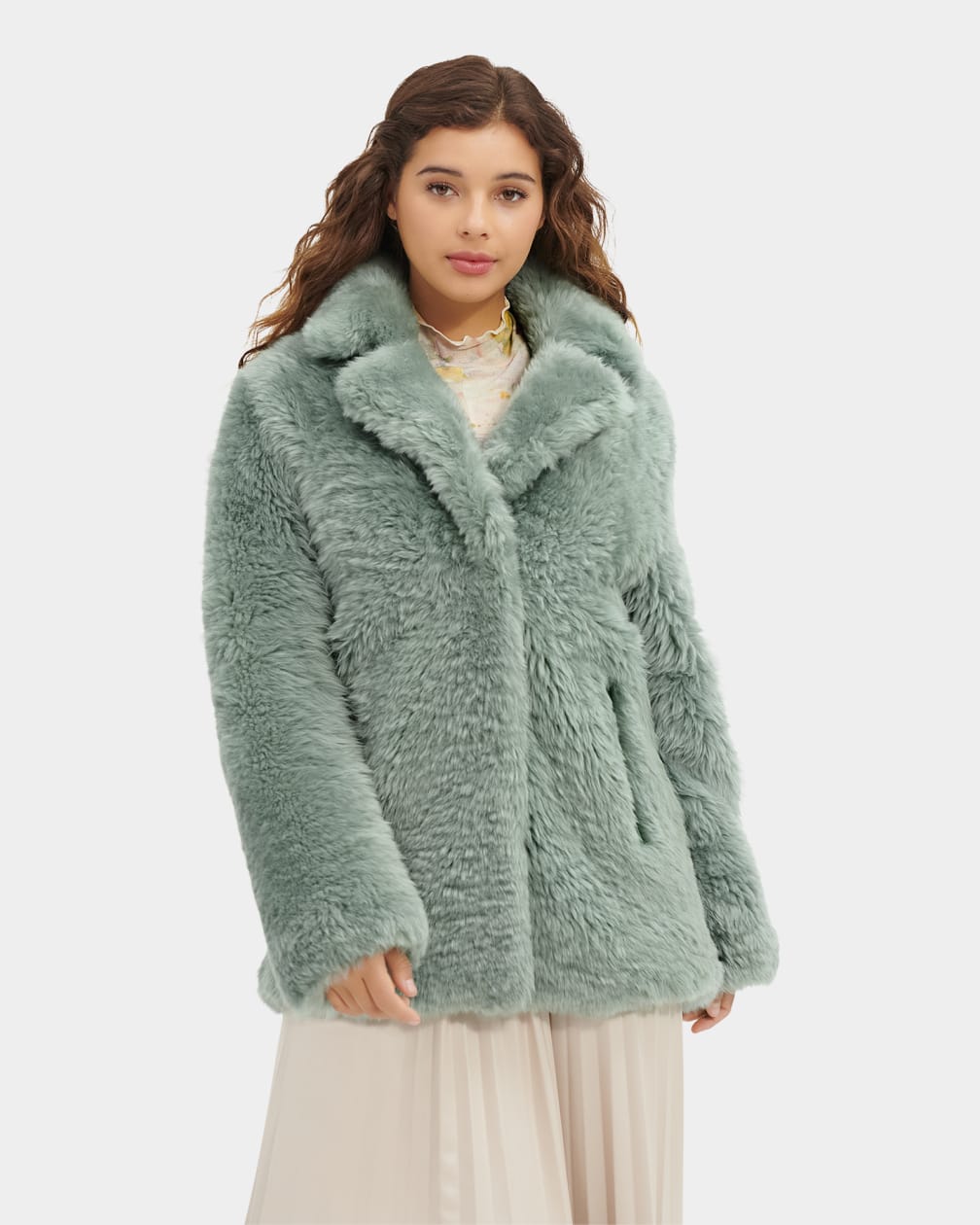 Green Ugg Lianna Shearling Women Coats | 635174-QYZ