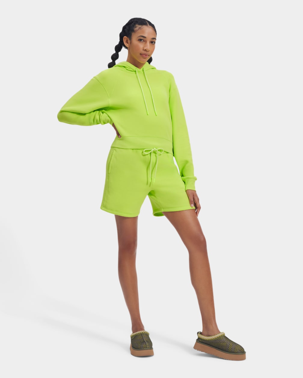 Green Ugg Mallory Cropped Women Hoodie | 201837-FNU