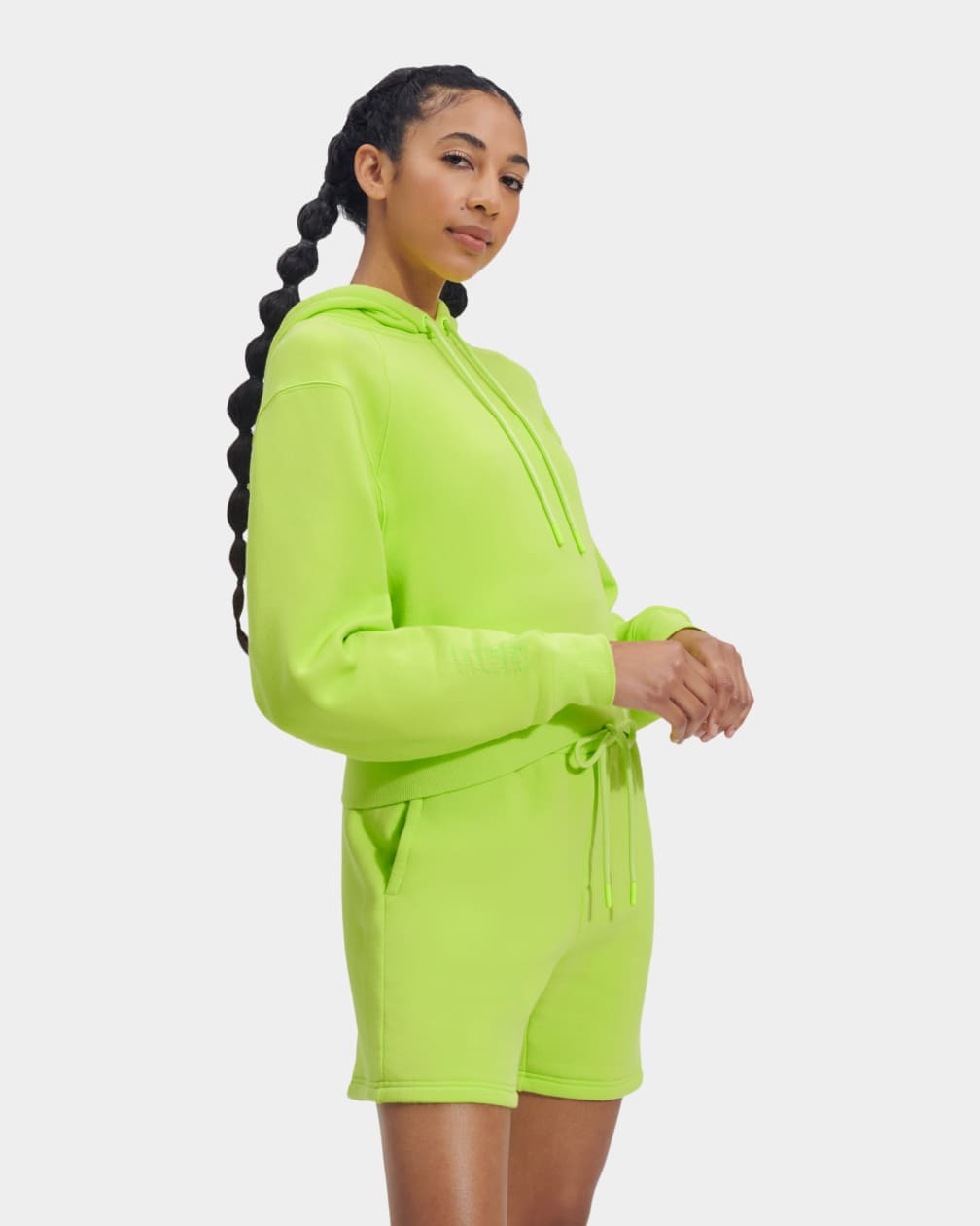 Green Ugg Mallory Cropped Women Hoodie | 201837-FNU