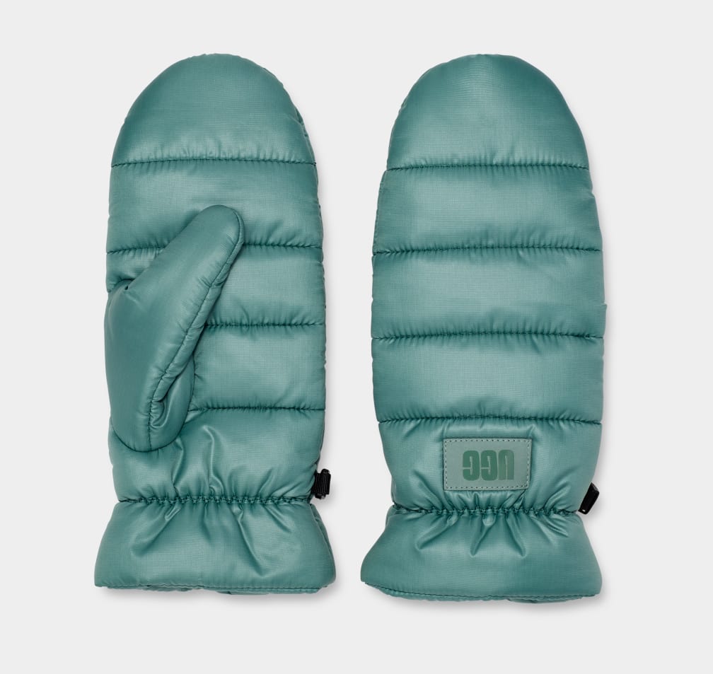 Green Ugg Puff Yeah All Weather Mitten Women Gloves | 247698-IFS