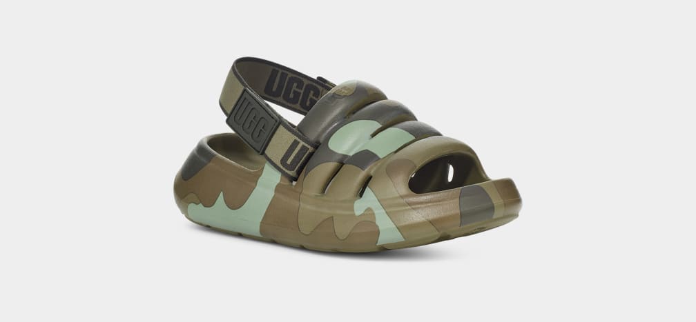 Green Ugg Sport Yeah Camopop Kids' Sandals | 395842-TXG