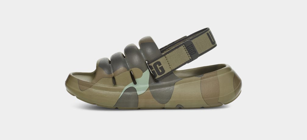 Green Ugg Sport Yeah Camopop Kids' Sandals | 395842-TXG