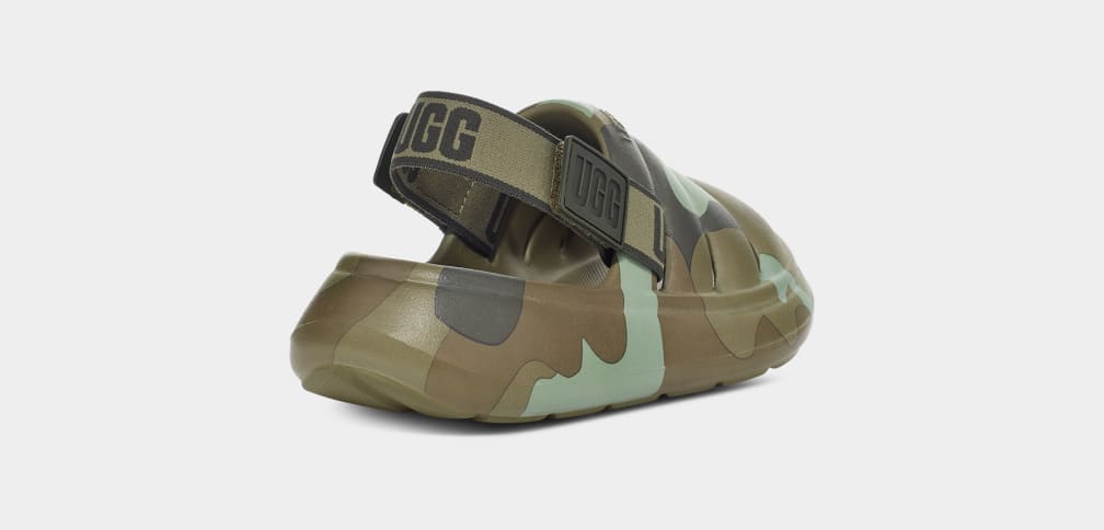 Green Ugg Sport Yeah Camopop Kids' Sandals | 395842-TXG